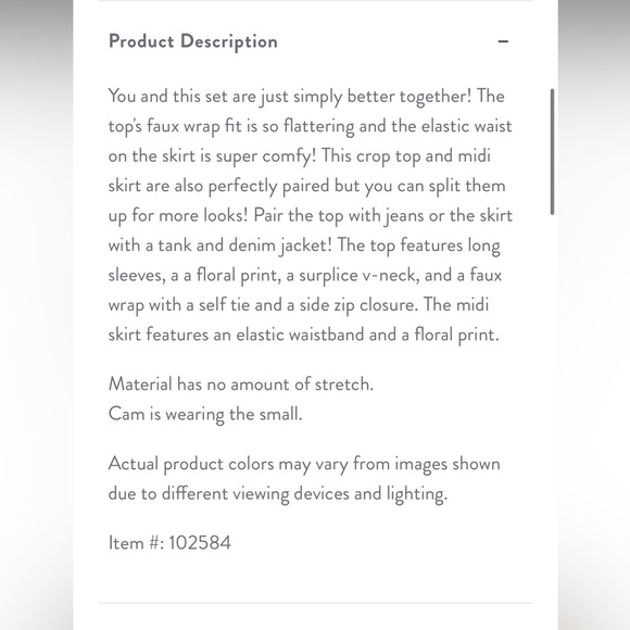 Boho Two Piece Skirt Set - Picture 5 of 5